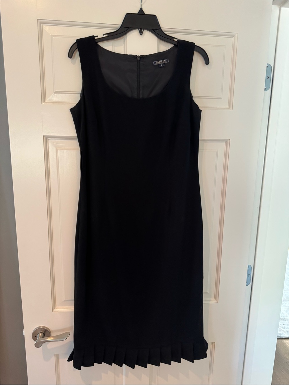 Harold's Black Sleeveless Midi Sheath Dress Ruffle hem NWOT